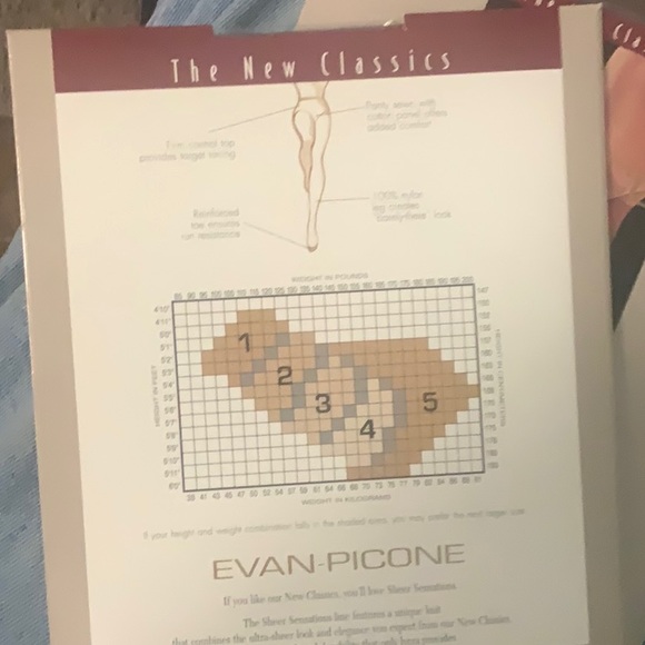 Evan Picone Control Top Sheer Shadow Toe Espresso Pantyhose Womens Size 4 #4163 - Picture 4 of 5